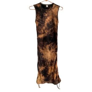 NWOT Shein Tie-Dye Ruched Midi Bodycon Dress Size L